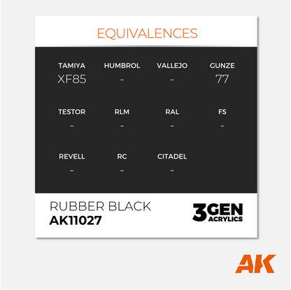 AK Interactive - 3Gen Acrylics Paint - Rubber Black - AK11027 - Gothaforce