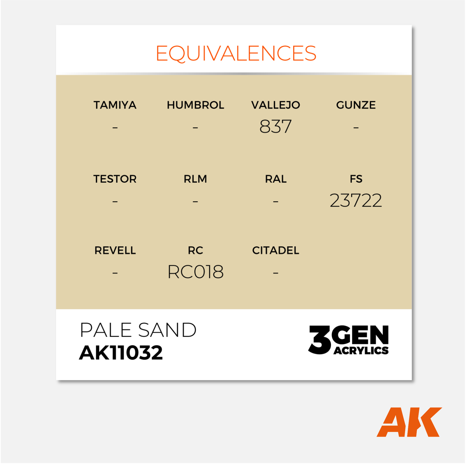 AK Interactive - 3Gen Acrylics Paint - Pale Sand - AK11032 - Gothaforce