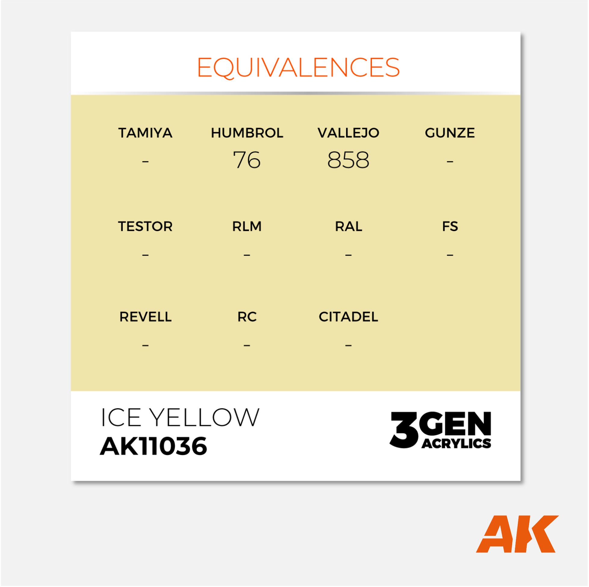 AK Interactive - 3Gen Acrylics Paint - Ice Yellow - AK11036 - Gothaforce