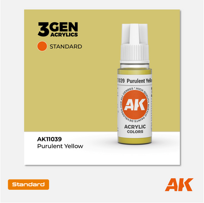 AK Interactive - 3Gen Acrylics Paint - Purulent Yellow - AK11039 - Gothaforce