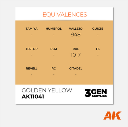 AK Interactive - 3Gen Acrylics Paint - Golden Yellow - AK11041 - Gothaforce