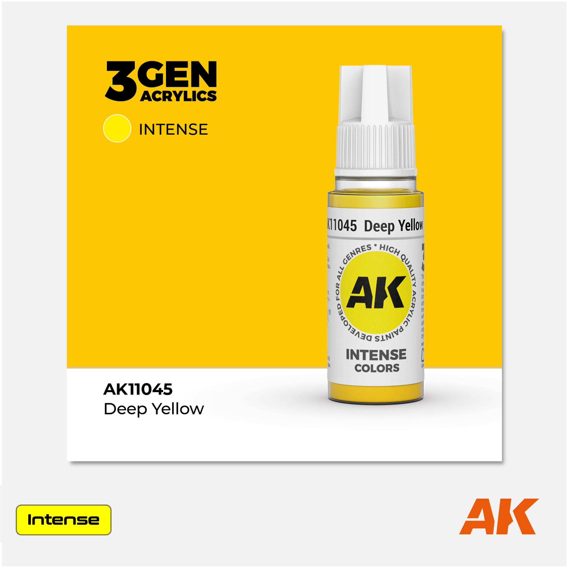 AK Interactive - 3Gen Acrylics Paint - Deep Yellow Intense - AK11045 - Gothaforce