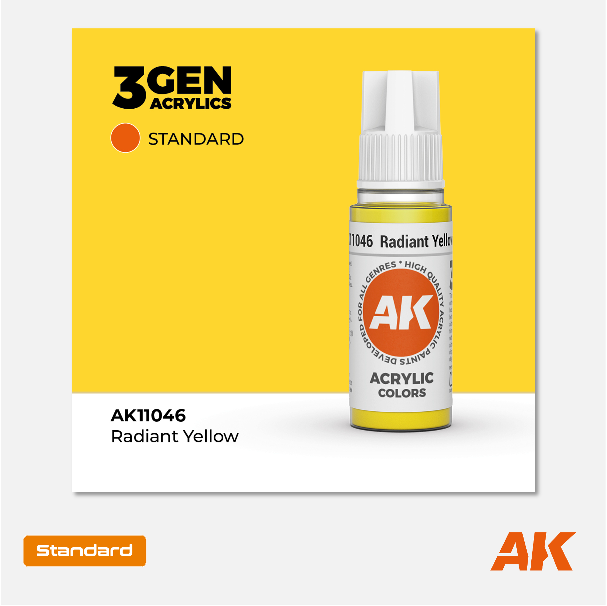 AK Interactive - 3Gen Acrylics Paint - Radiant Yellow - AK11046 - Gothaforce