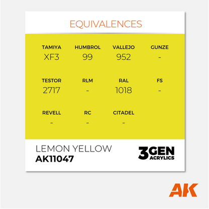 AK Interactive - 3Gen Acrylics Paint - Lemon Yellow - AK11047 - Gothaforce