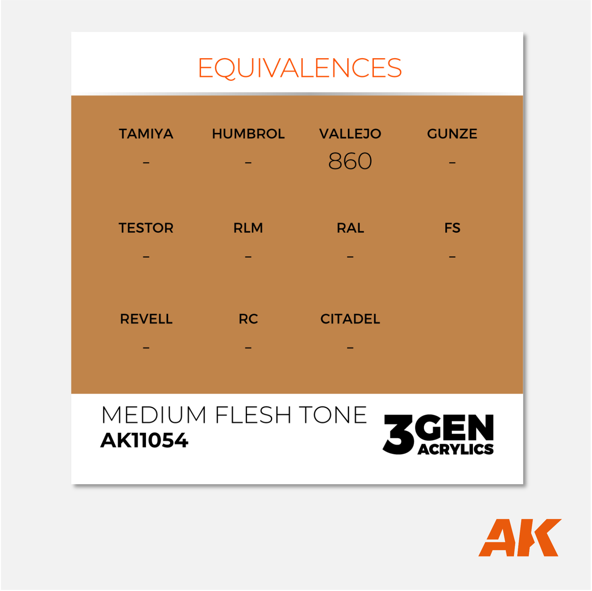 AK Interactive - 3Gen Acrylics Paint - Medium Flesh Tone - AK11054 - Gothaforce