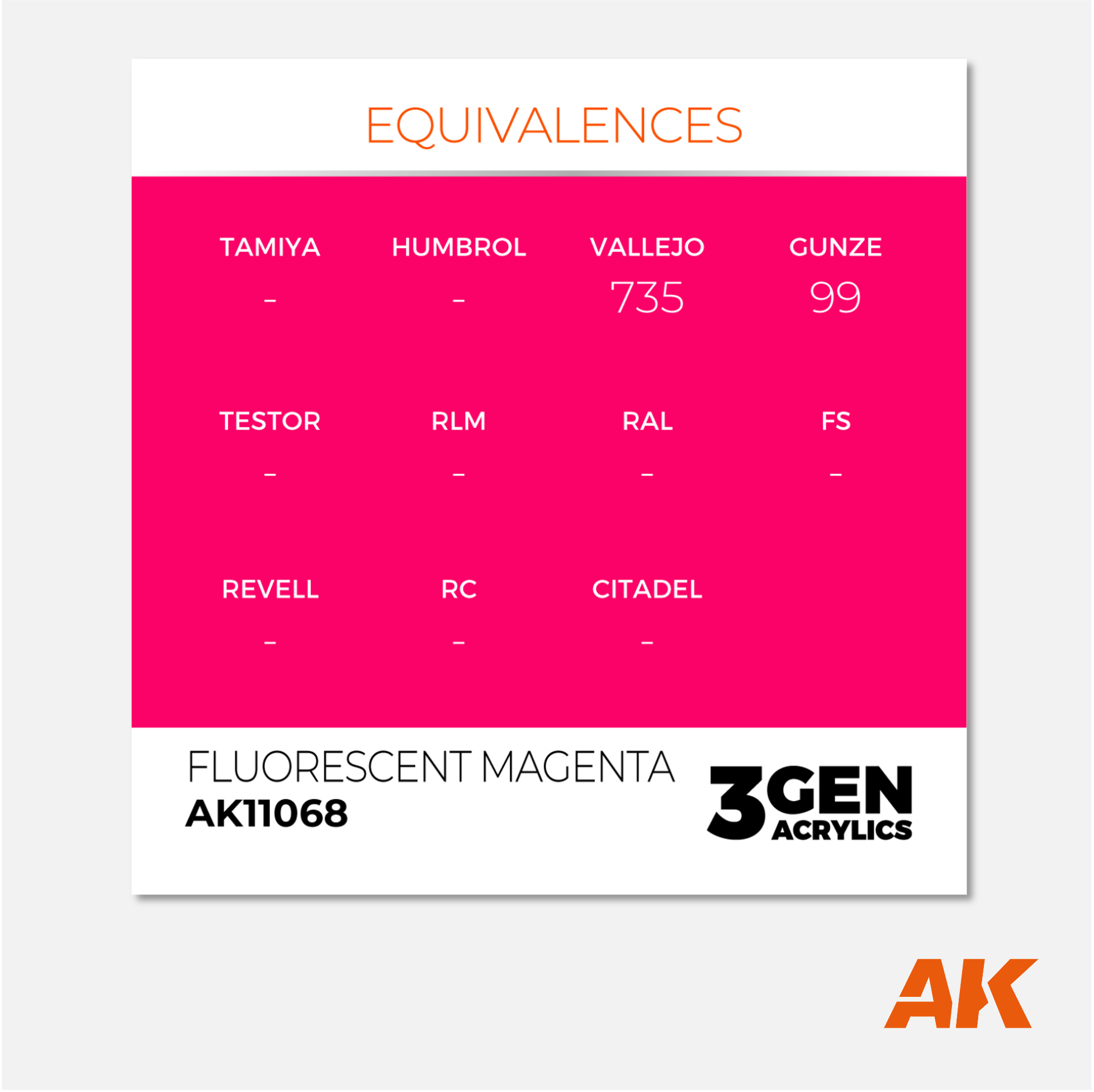 AK Interactive - 3Gen Acrylics Paint - Fluorescent Magenta - AK11068 - Gothaforce