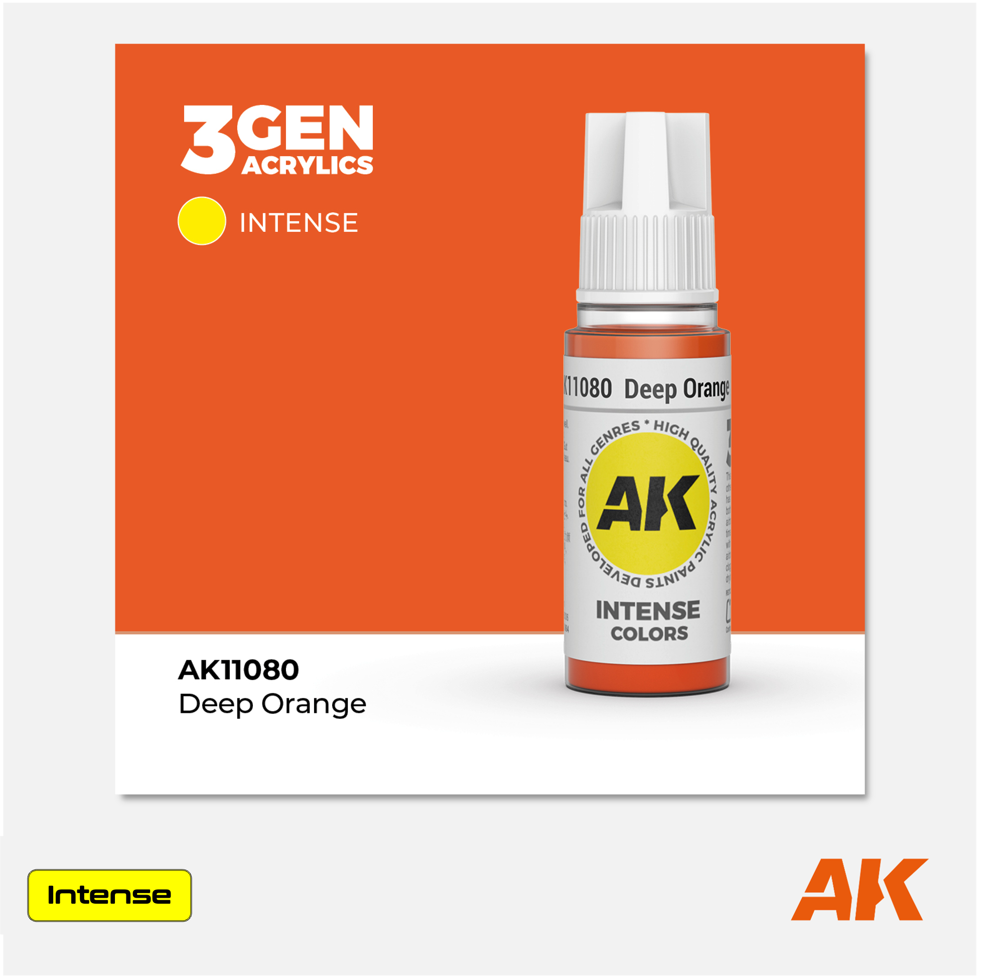 AK Interactive - 3Gen Acrylics Paint - Deep Orange - AK11080 - Gothaforce