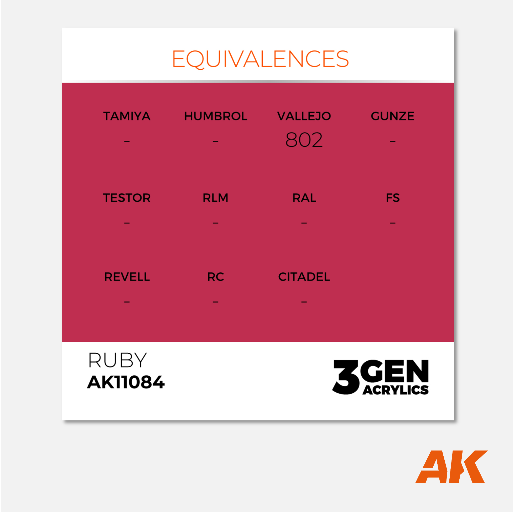 AK Interactive - 3Gen Acrylics Paint - Ruby - AK11084 - Gothaforce