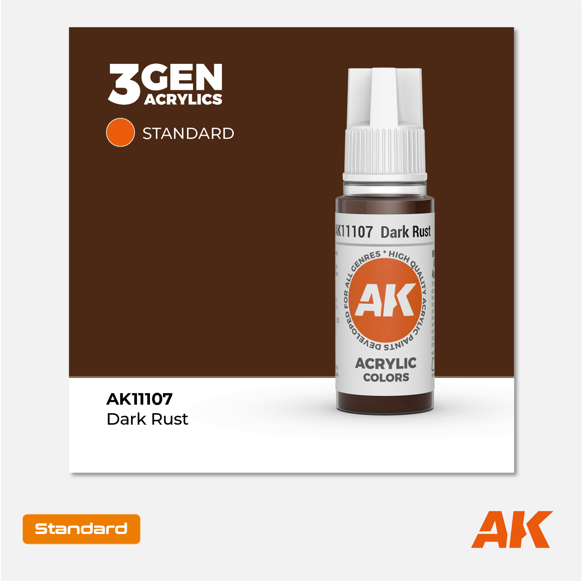 AK Interactive - 3Gen Acrylics Paint - Dark Rust - AK11107 - Gothaforce