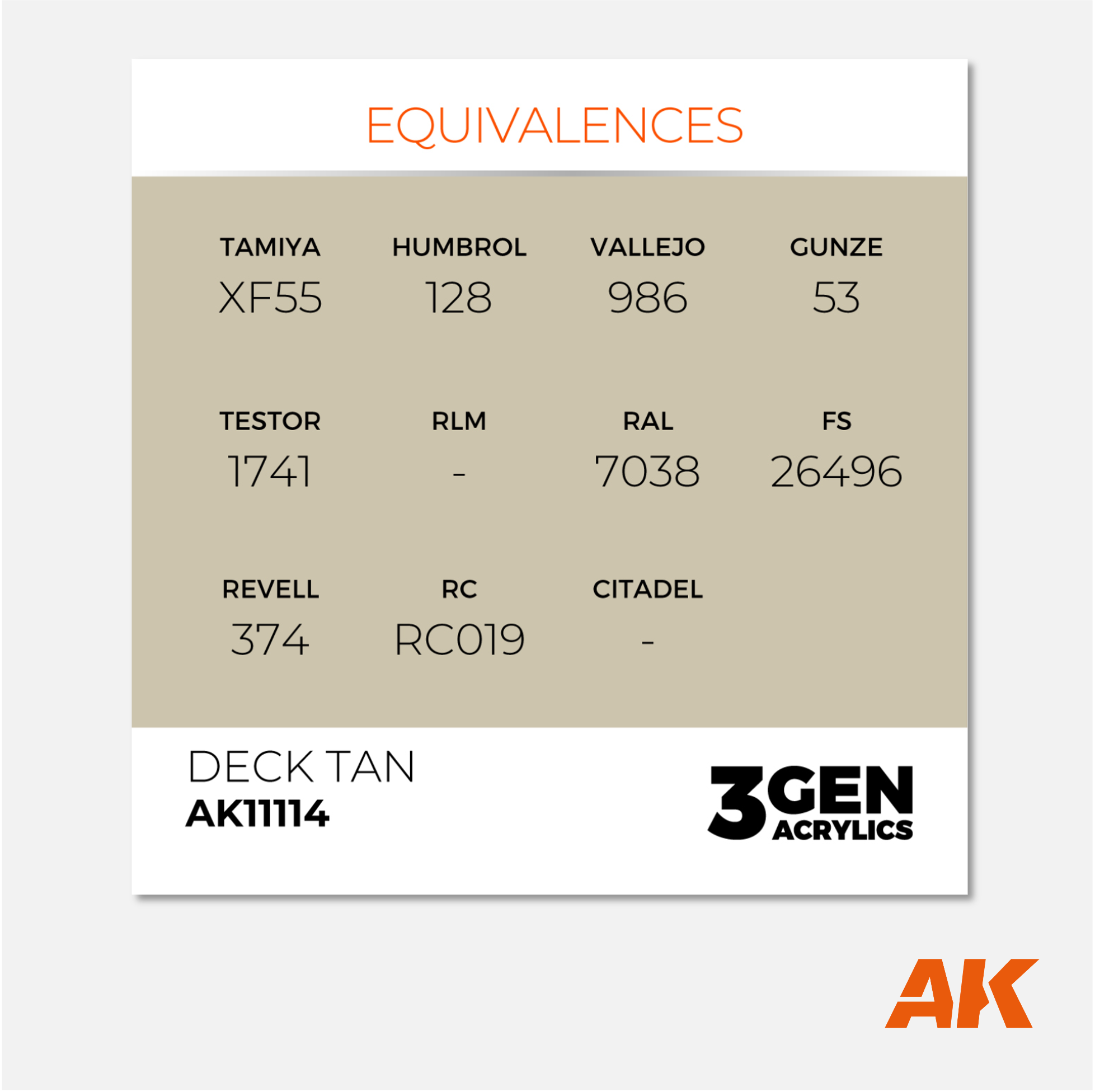 AK Interactive - 3Gen Acrylics Paint - Deck Tan - AK11114 - Gothaforce