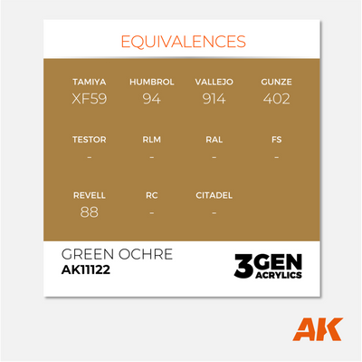 AK Interactive - 3Gen Acrylics Paint - Green Ochre - AK11122 - Gothaforce