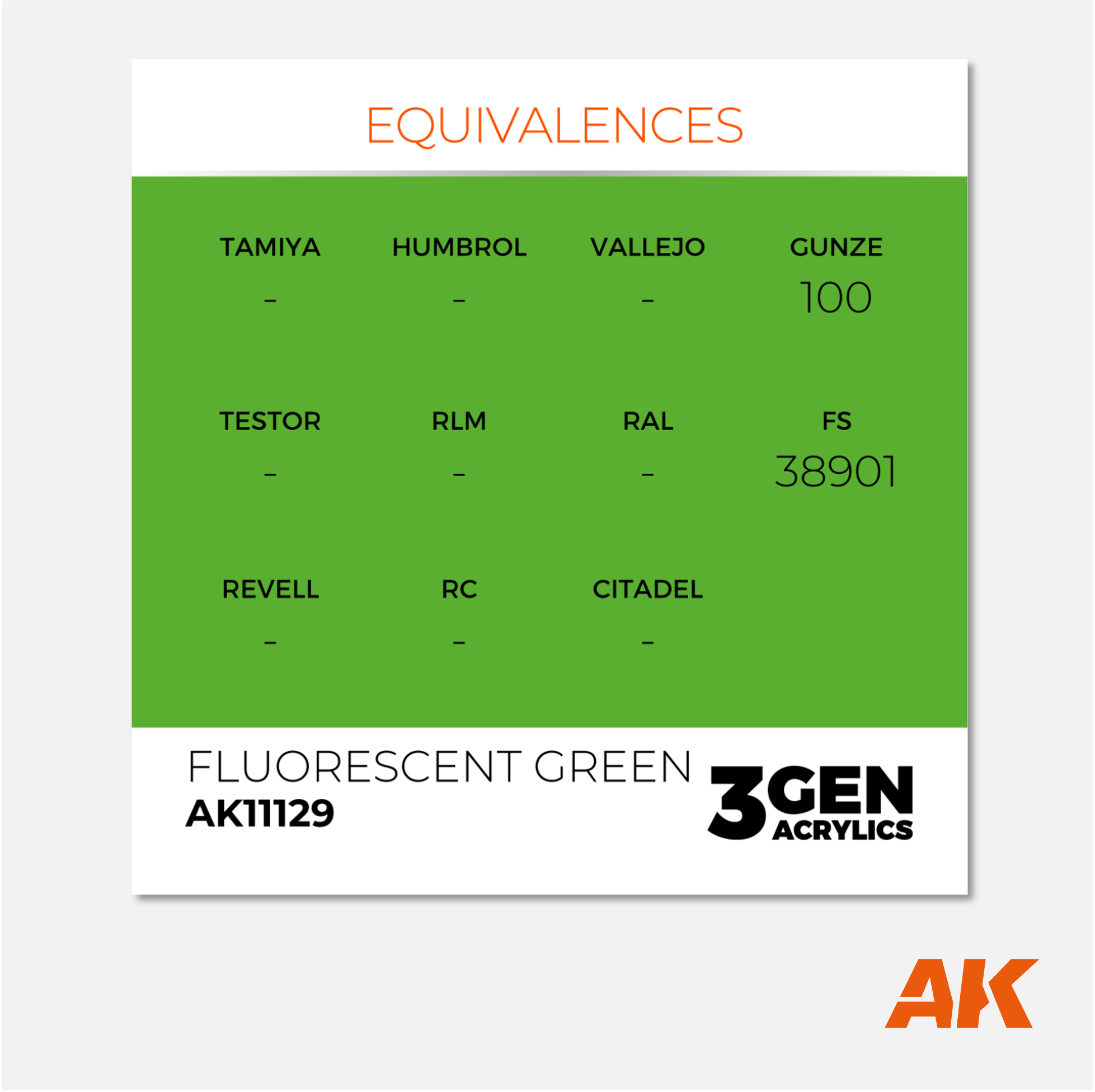 AK Interactive - 3Gen Acrylics Paint - Fluorescent Green - AK11129 - Gothaforce
