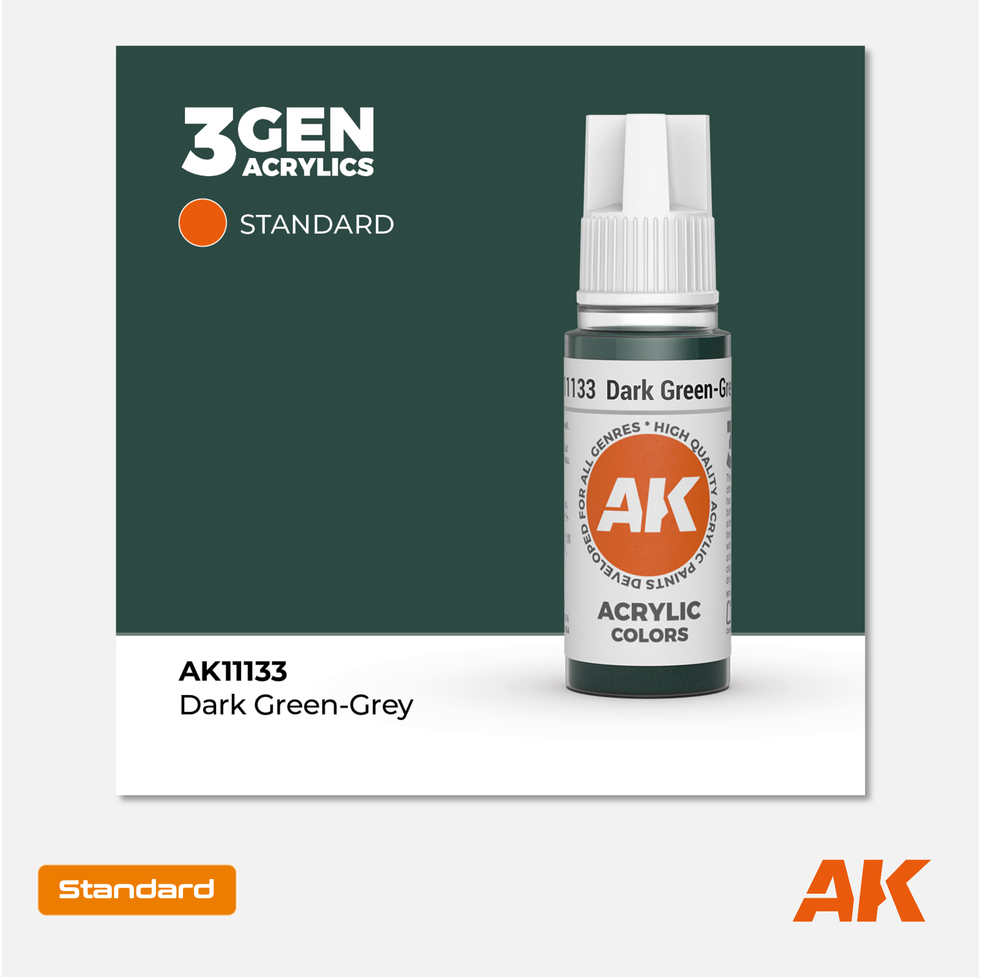 AK Interactive - 3Gen Acrylics Paint - Dark Green-Grey - AK11133 - Gothaforce