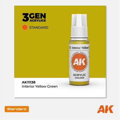 AK Interactive - 3Gen Acrylics Paint - Interior Yellow Green - AK11138 - Gothaforce