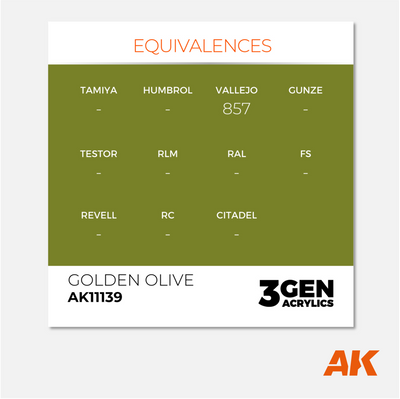 AK Interactive - 3Gen Acrylics Paint - Golden Olive - AK11139 - Gothaforce