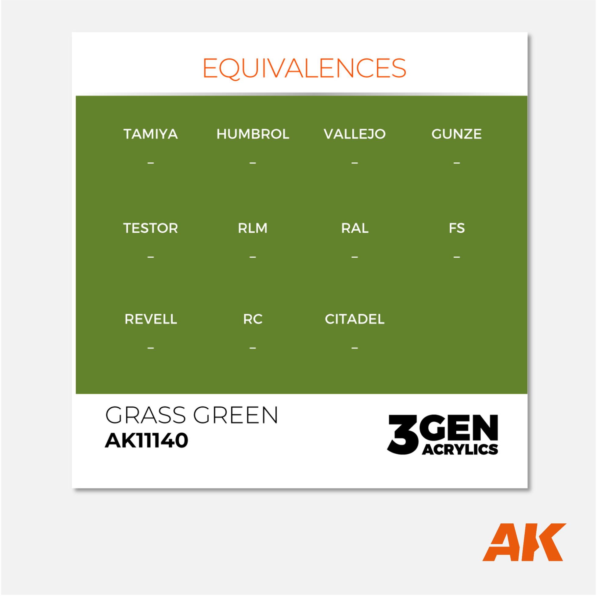 AK Interactive - 3Gen Acrylics Paint - Grass Green - AK11140 - Gothaforce