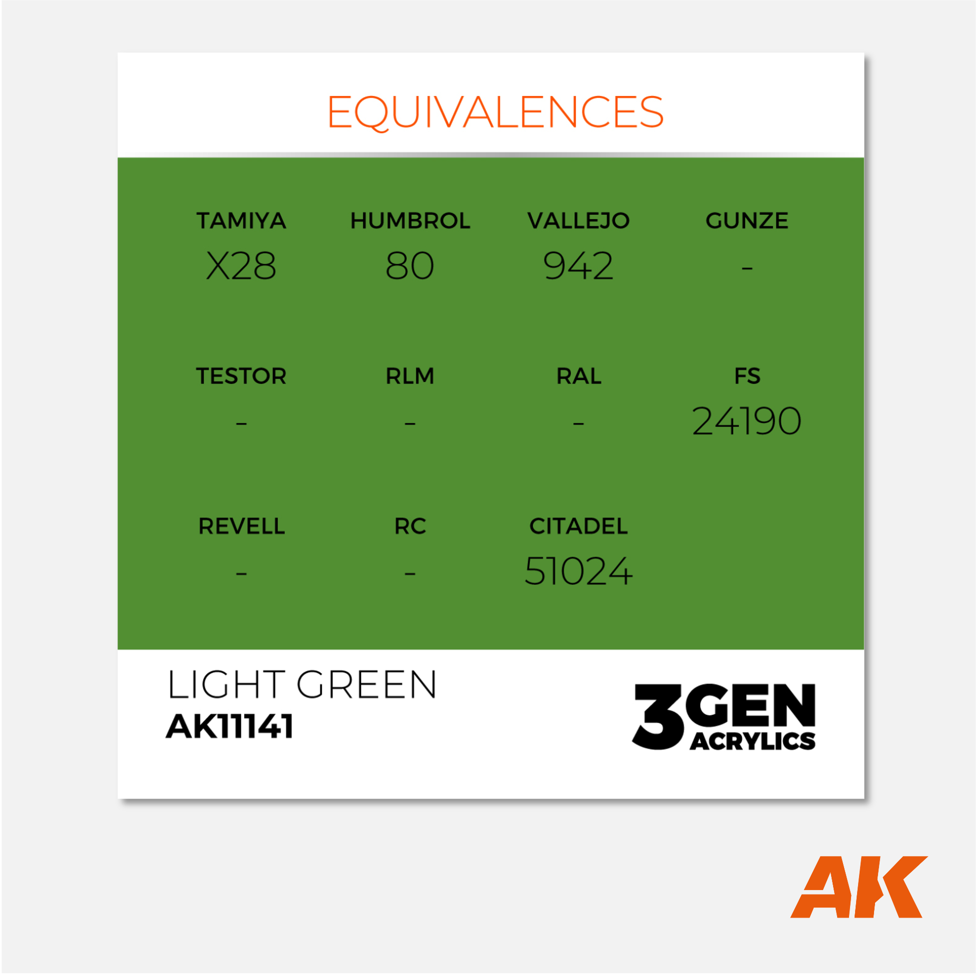 AK Interactive - 3Gen Acrylics Paint - Light Green - AK11141 - Gothaforce