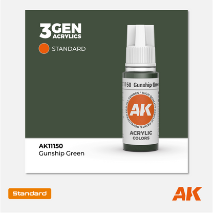 AK Interactive - 3Gen Acrylics Paint - Gunship Green - AK111550 - Gothaforce