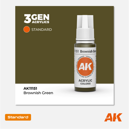 AK Interactive - 3Gen Acrylics Paint - Brownish Green - AK111551 - Gothaforce