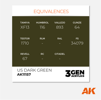 AK Interactive - 3Gen Acrylics Paint - U.S. Dark Green - AK11157 - Gothaforce