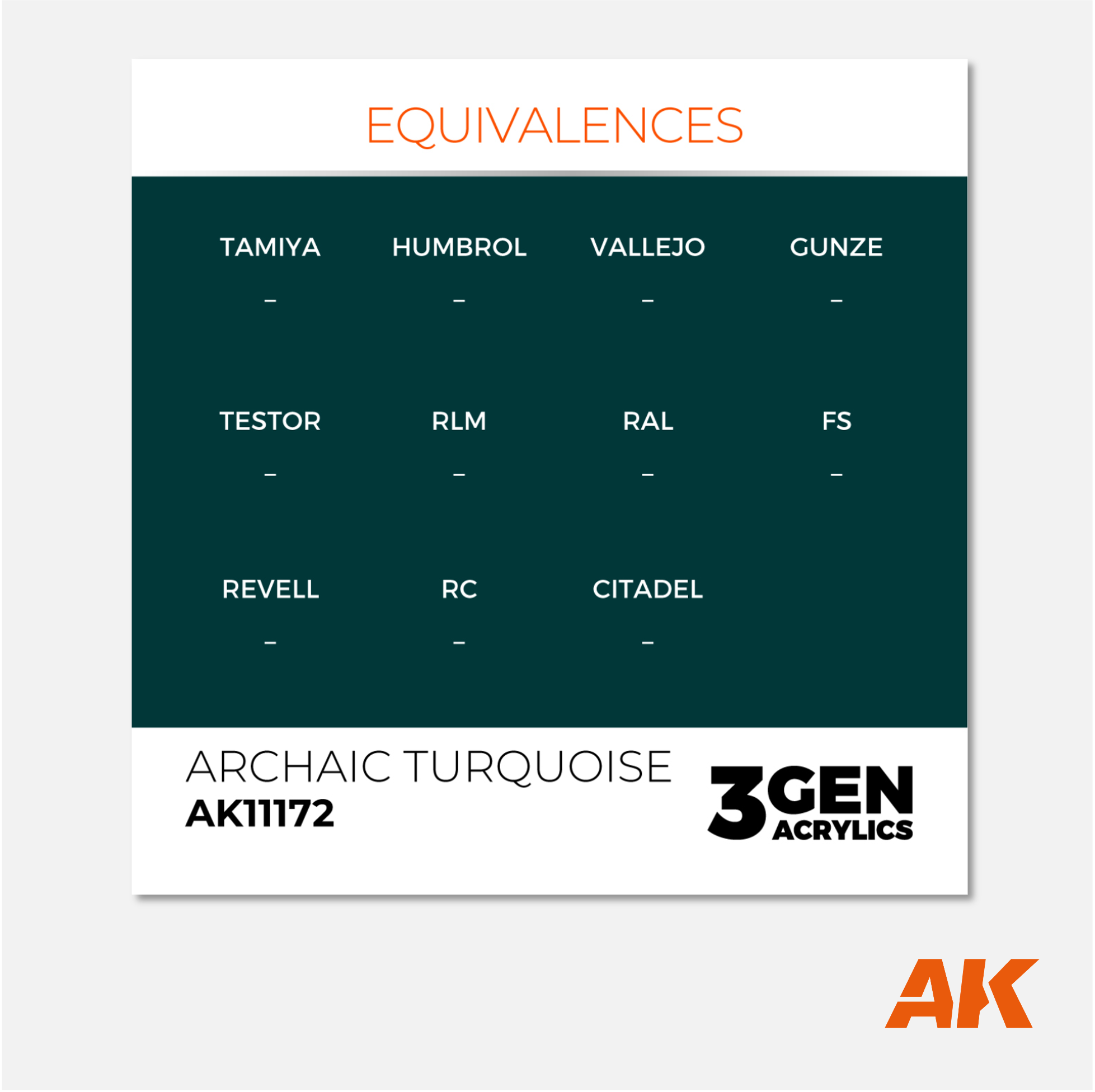 AK Interactive - 3Gen Acrylics Paint - Archaic Turquoise - AK11172 - Gothaforce