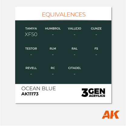 AK Interactive - 3Gen Acrylics Paint - Ocean Blue - AK11173 - Gothaforce