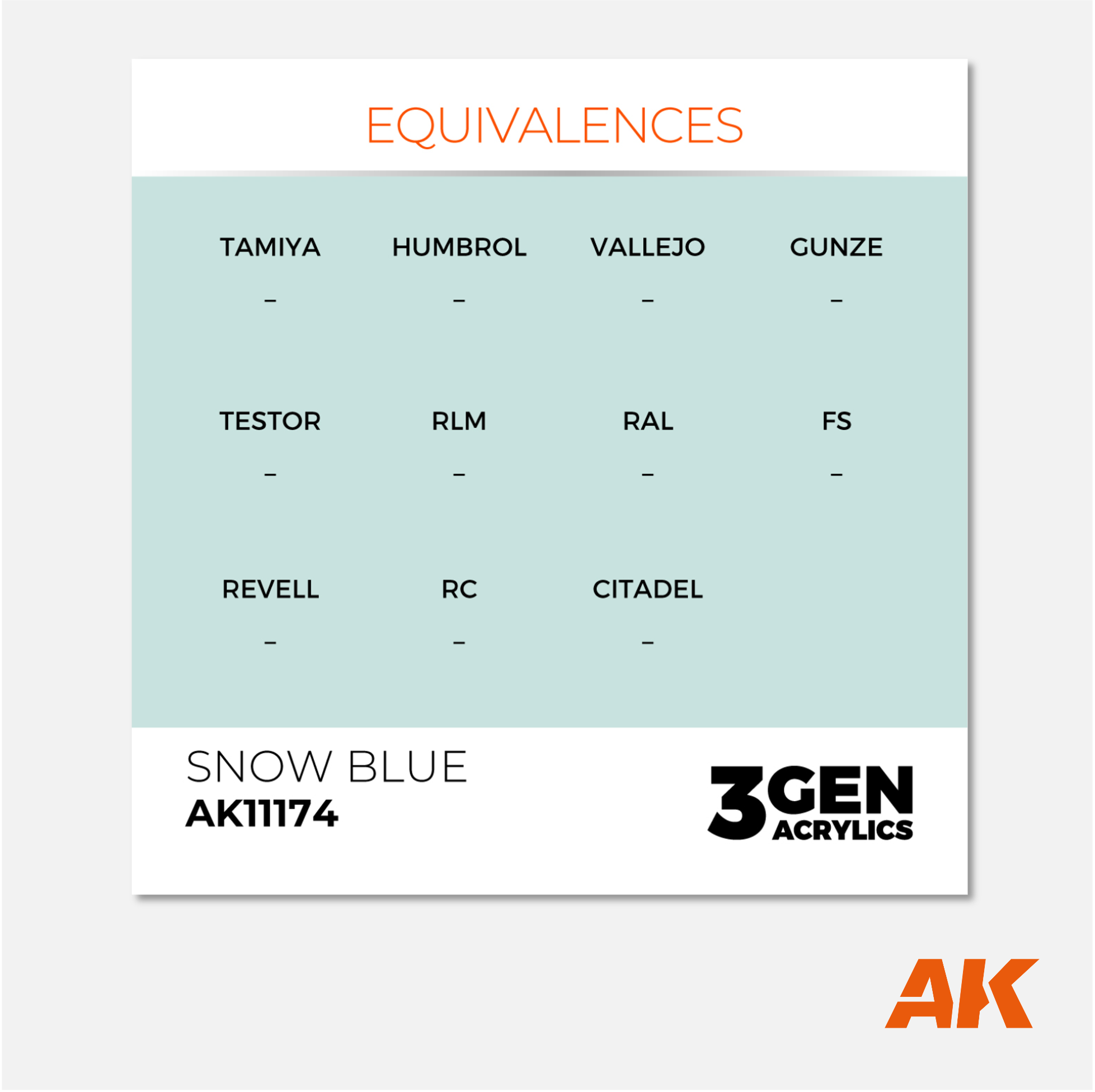AK Interactive - 3Gen Acrylics Paint - Snow Blue - AK11174 - Gothaforce