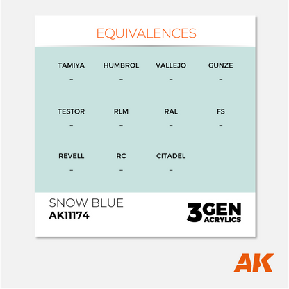 AK Interactive - 3Gen Acrylics Paint - Snow Blue - AK11174 - Gothaforce