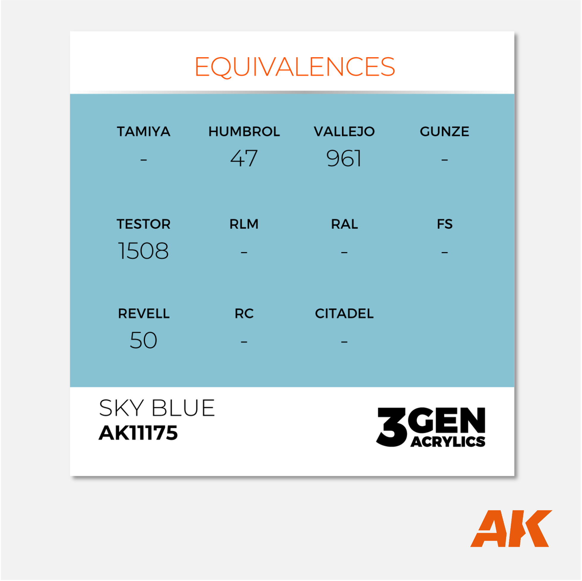 AK Interactive - 3Gen Acrylics Paint - Sky Blue - AK11175 - Gothaforce