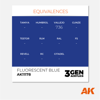AK Interactive - 3Gen Acrylics Paint - Fluorescent Blue - AK11178 - Gothaforce