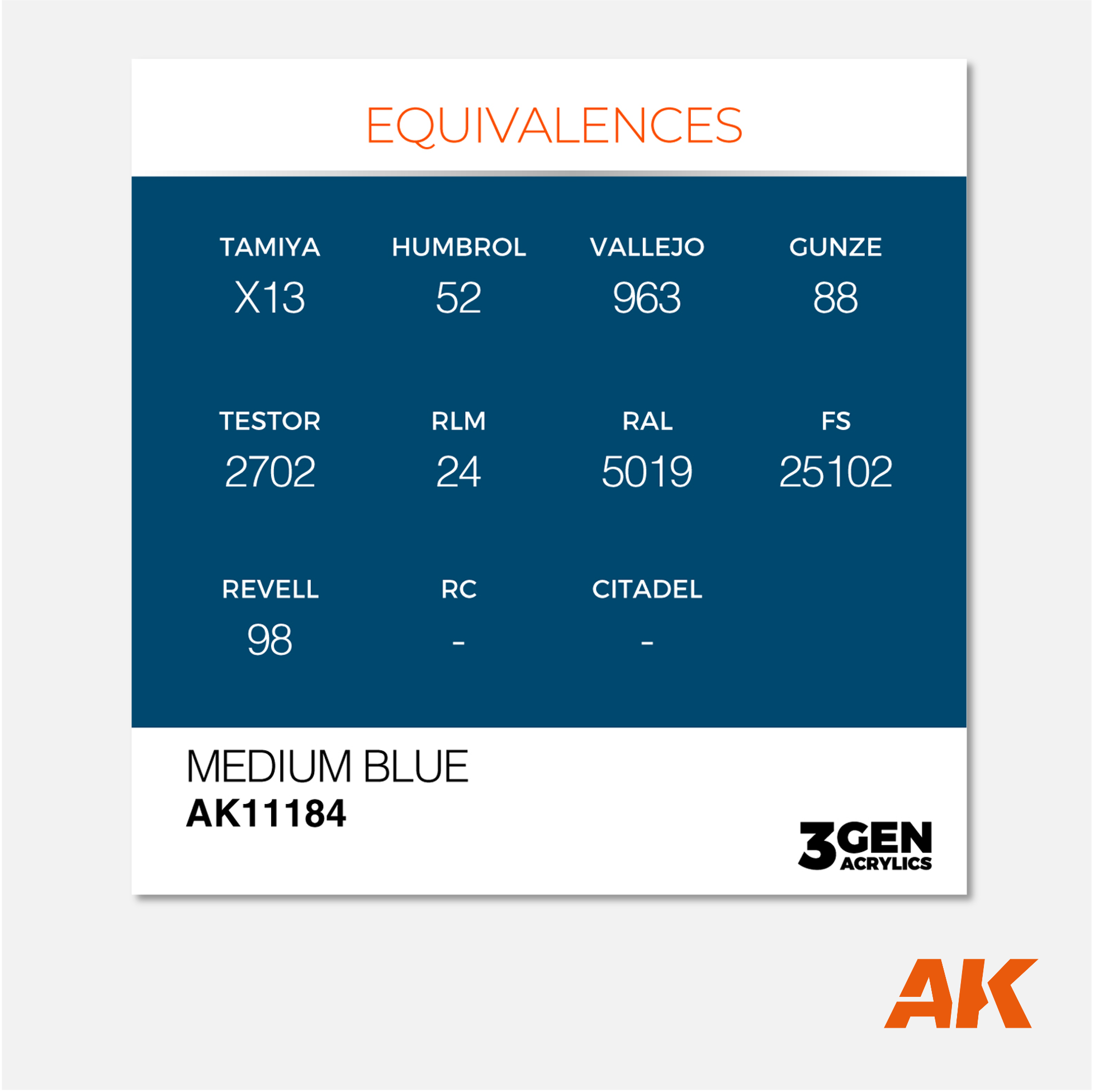 AK Interactive - 3Gen Acrylics Paint - Medium Blue - AK11184 - Gothaforce