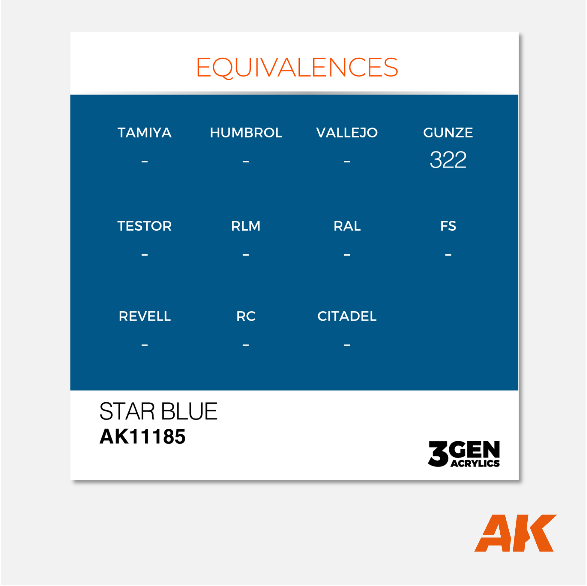 AK Interactive - 3Gen Acrylics Paint - Star Blue - AK11185 - Gothaforce