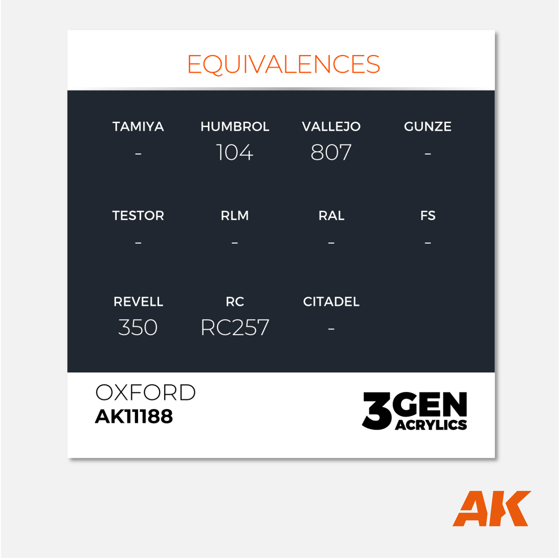 AK Interactive - 3Gen Acrylics Paint - Oxford - AK11188 - Gothaforce