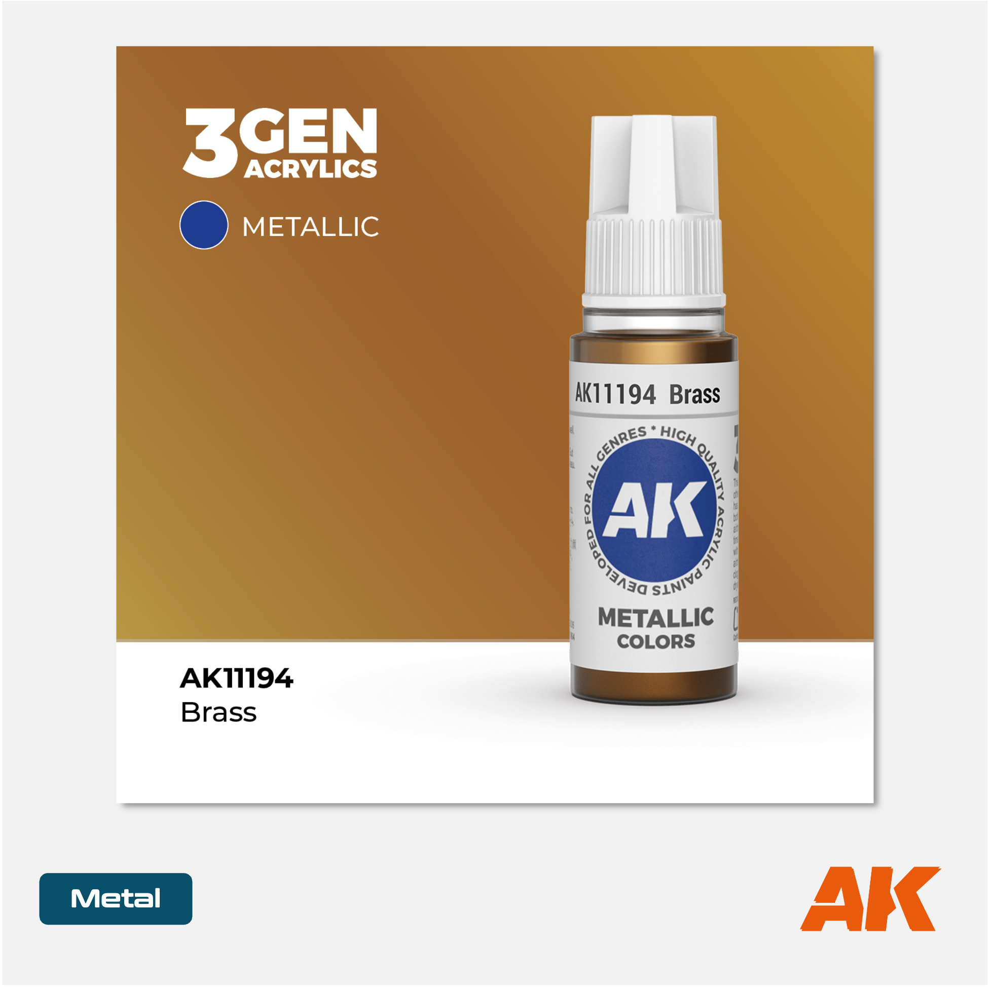 AK Interactive - 3Gen Acrylics Paint - Brass - AK11194 - Gothaforce