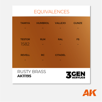 AK Interactive - 3Gen Acrylics Paint - Rusty Brass - AK11195 - Gothaforce