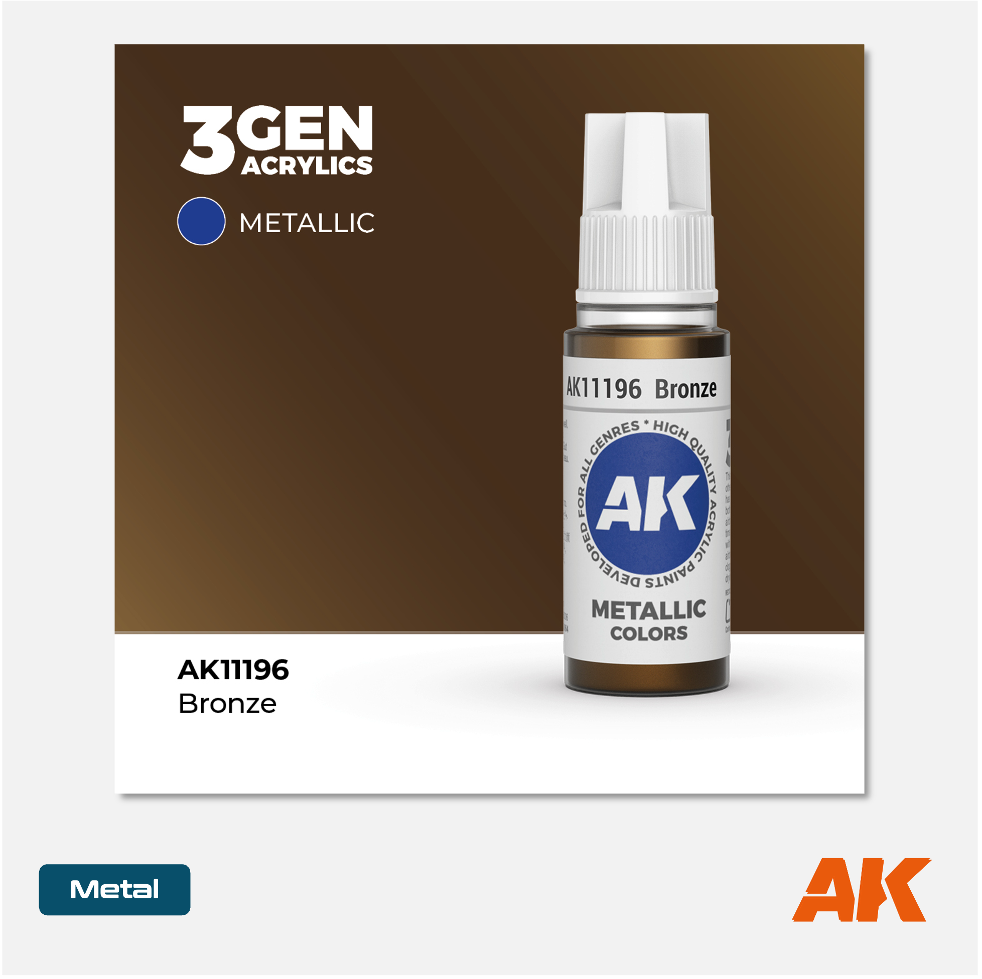 AK Interactive - 3Gen Acrylics Paint - Bronze - AK11196 - Gothaforce