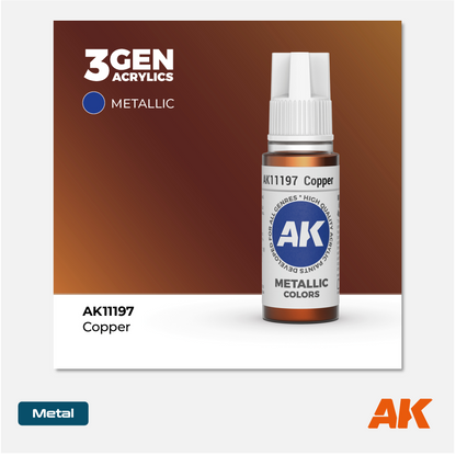 AK Interactive - 3Gen Acrylics Paint - Copper - AK11197 - Gothaforce