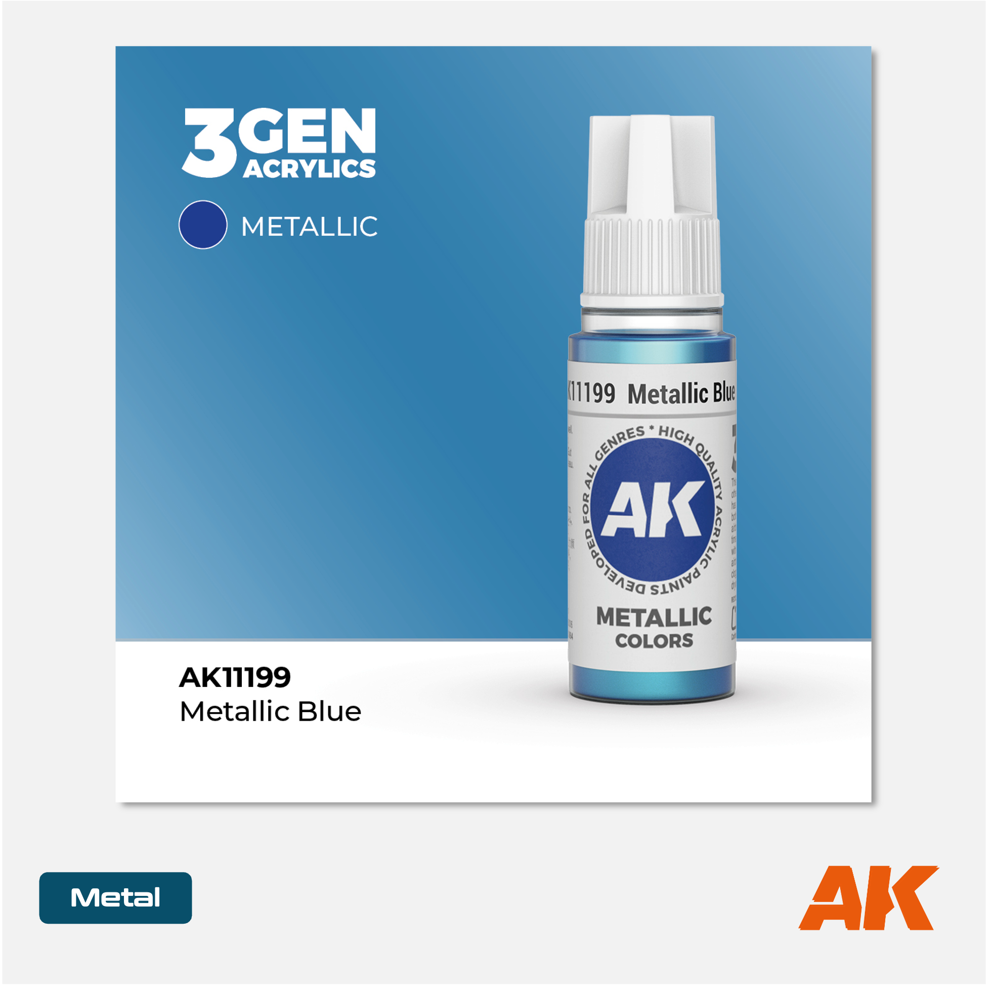 AK Interactive - 3Gen Acrylics Paint - Metallic Blue - AK11199 - Gothaforce