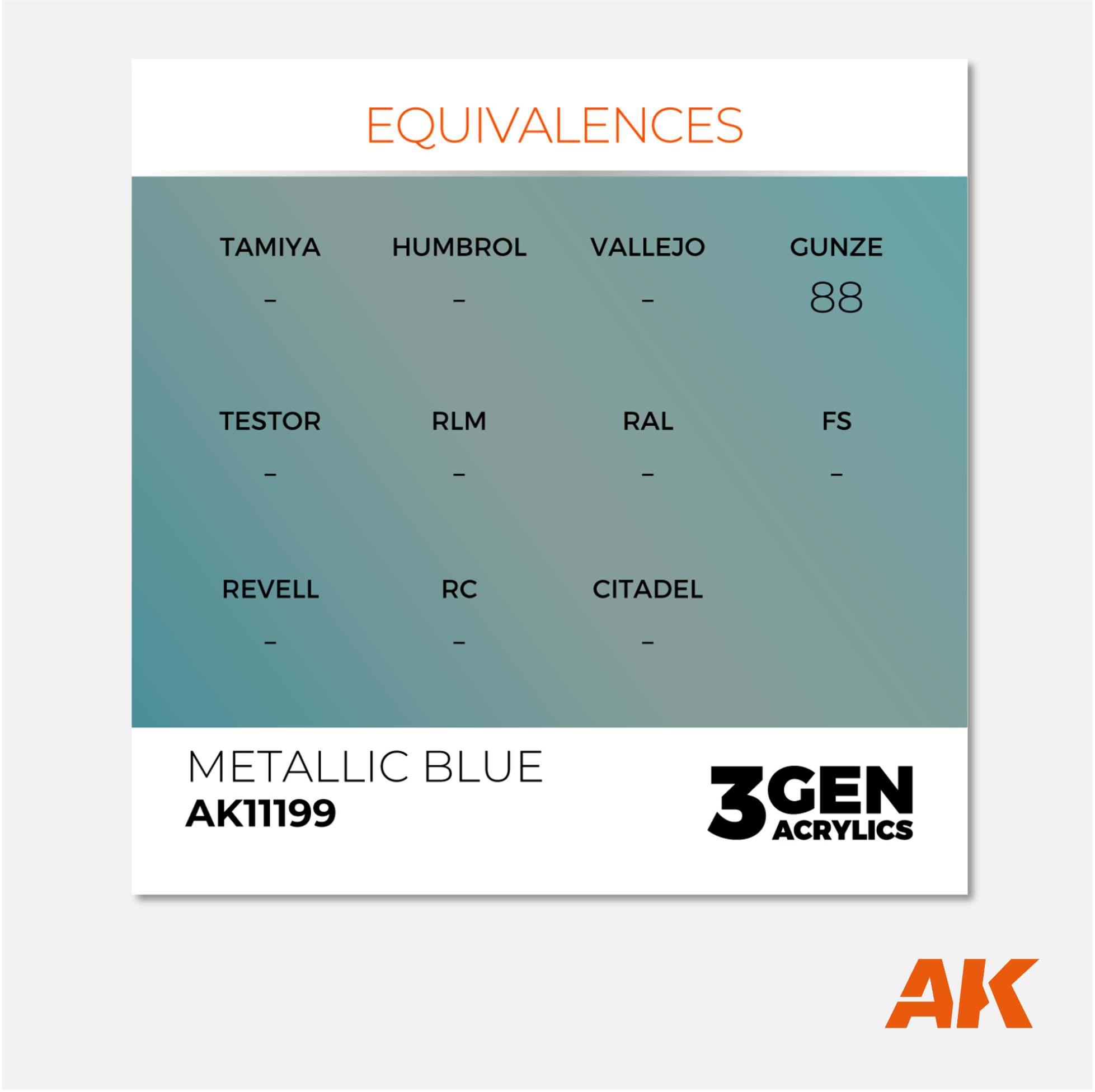 AK Interactive - 3Gen Acrylics Paint - Metallic Blue - AK11199 - Gothaforce