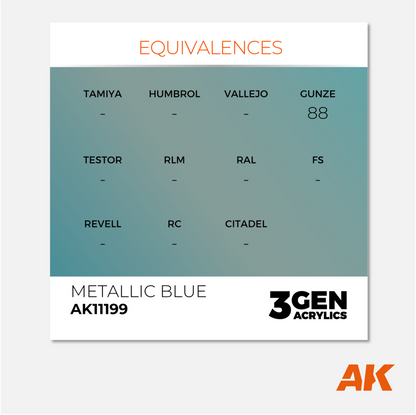 AK Interactive - 3Gen Acrylics Paint - Metallic Blue - AK11199 - Gothaforce