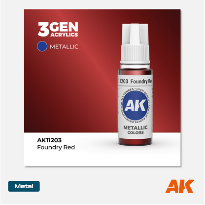 AK Interactive - 3Gen Acrylics Paint - Foundry Red - AK11203 - Gothaforce