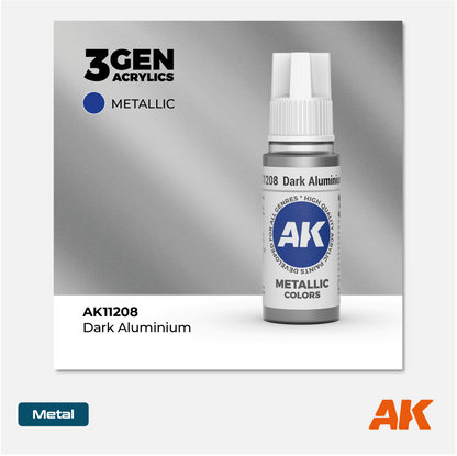 AK Interactive - 3Gen Acrylics Paint - Dark Aluminium - AK11208 - Gothaforce