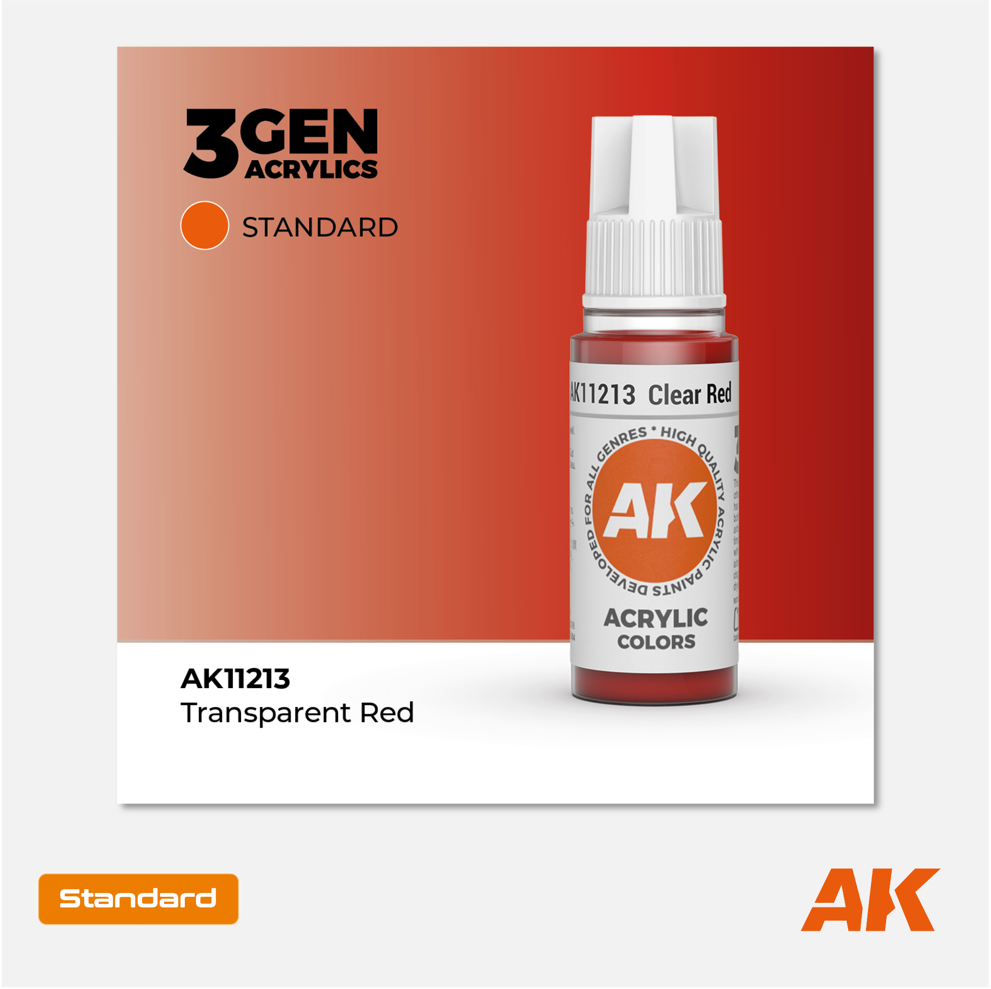 AK Interactive - 3Gen Acrylics Paint - Clear Red - AK11213 - Gothaforce