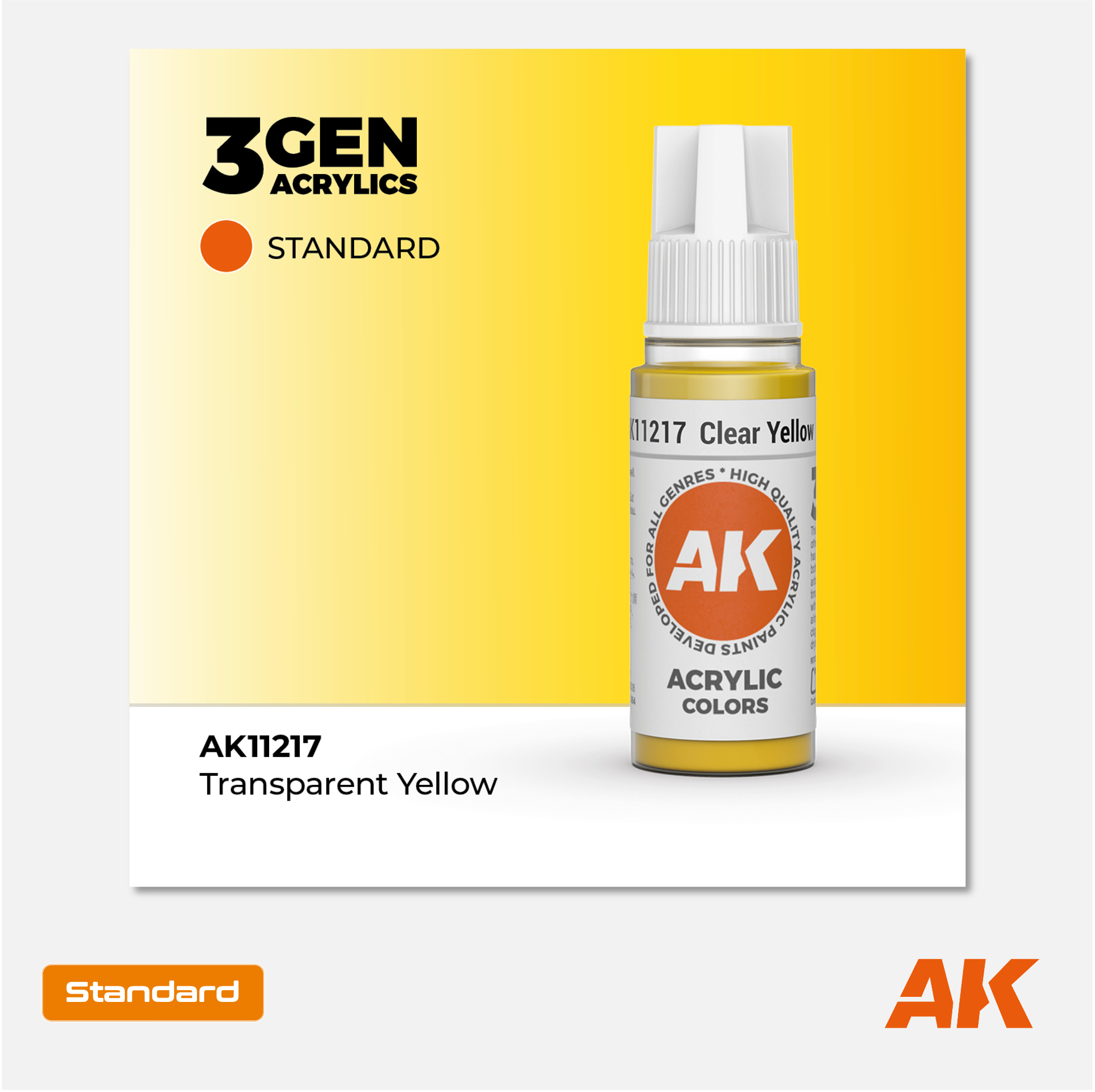 AK Interactive - 3Gen Acrylics Paint - Clear Yellow - AK11217 - Gothaforce