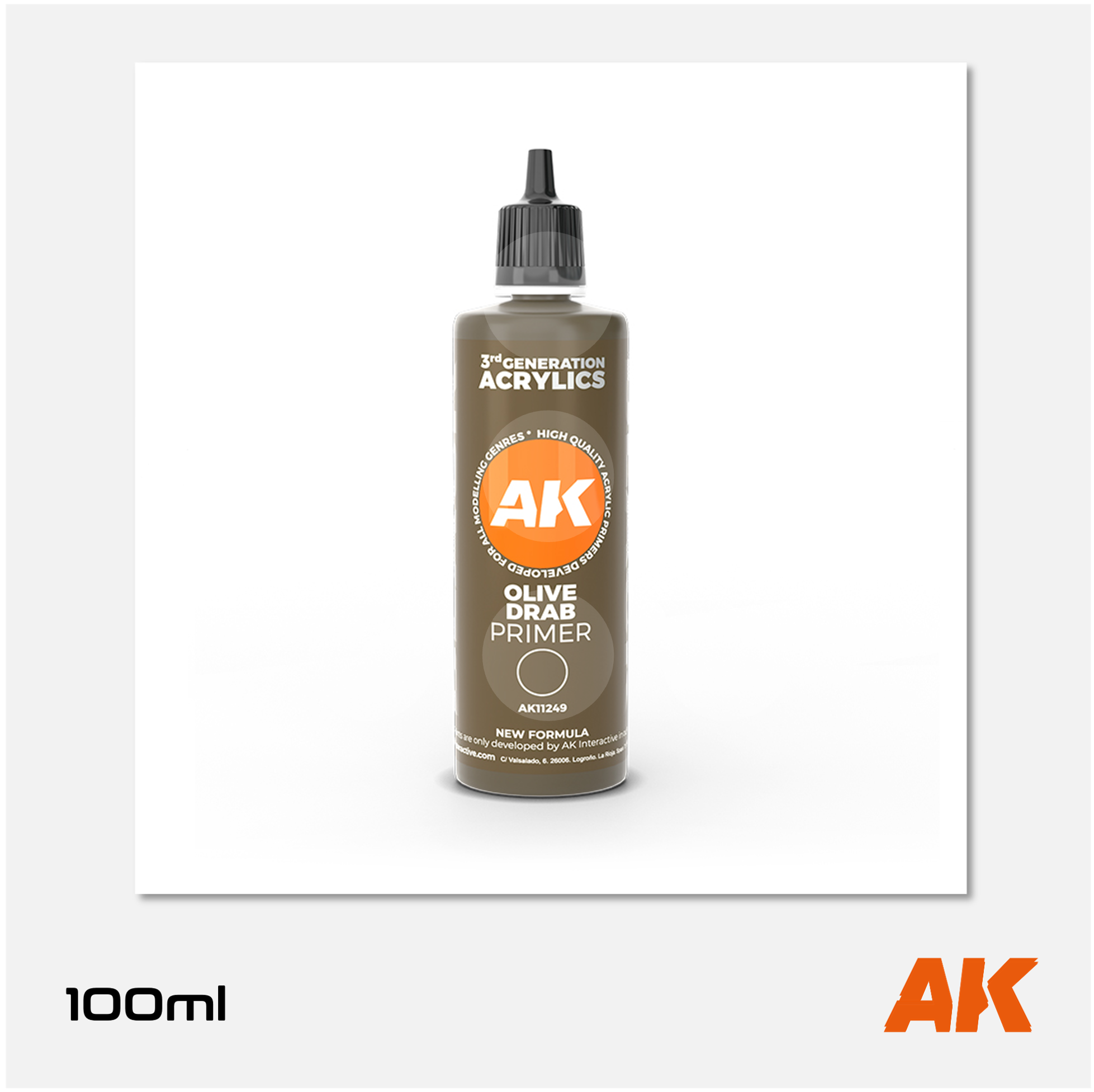 AK 3Gen Acrylics Primer - Olive Drab (100ml)
