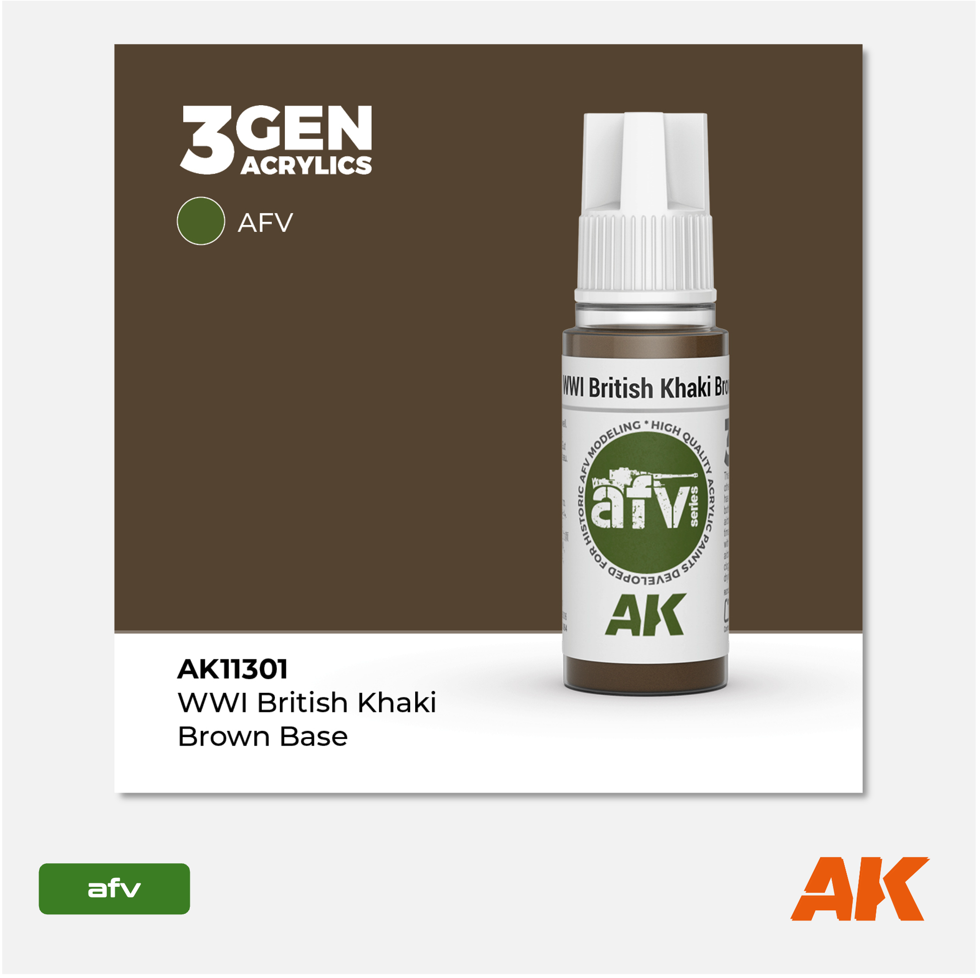 AK 3Gen Acrylics - WWI British Khaki Brown Base