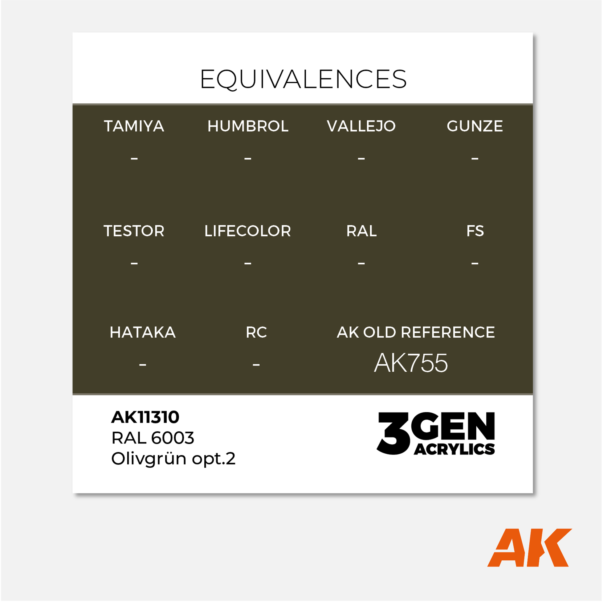AK 3Gen Acrylics - Olivgrün RAL 6003 Option 2
