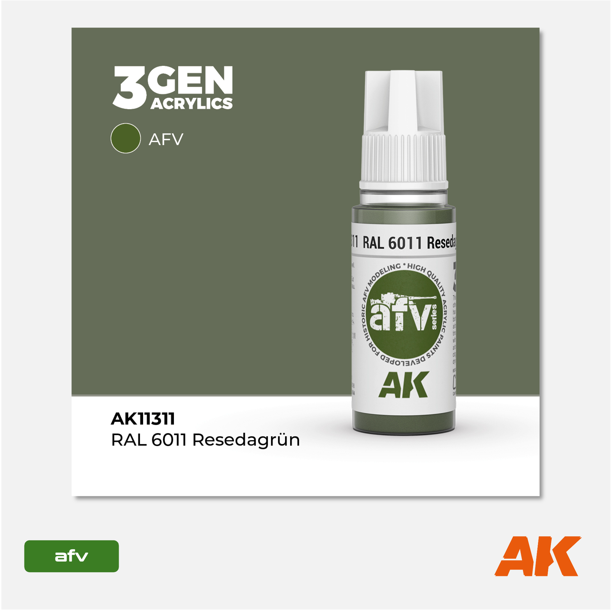 AK 3Gen Acrylics - Reseda Grün RAL 6011