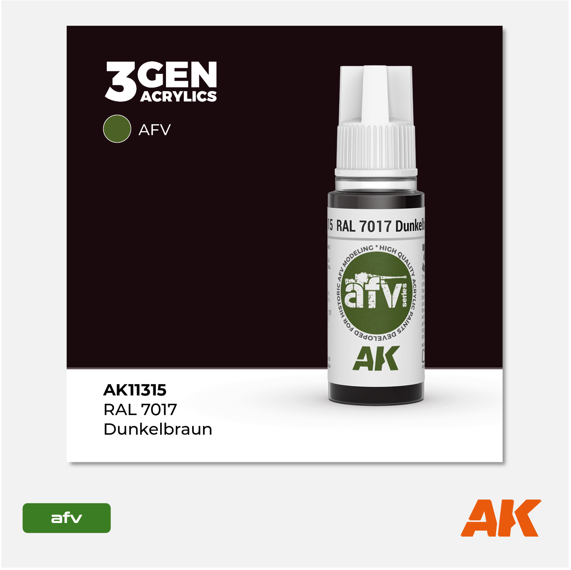 AK 3Gen Acrylics - Dunkelbraun RAL 7017