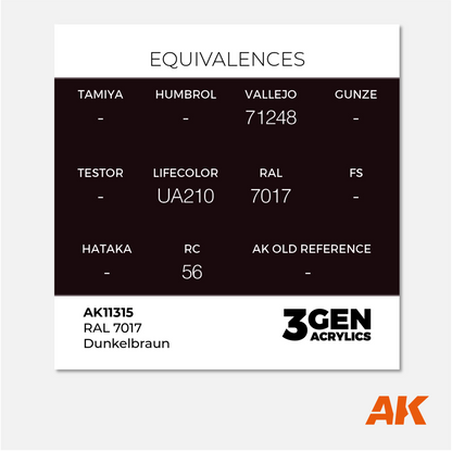 AK 3Gen Acrylics - Dunkelbraun RAL 7017